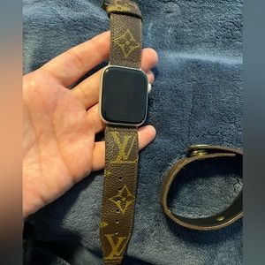 LV Apple Watch band and LV bracelet set.